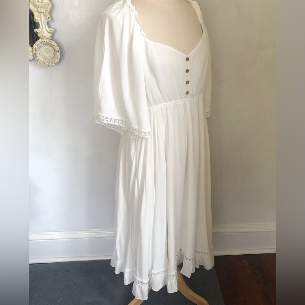 Lulus My darling love White handkerchief Dress w/3/4 sleeves fully lined Size XL - Picture 3 of 14
